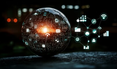 Interconnected Icons Representing Open Data Potential