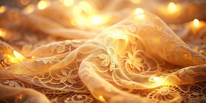 Luxurious Long Exposure Photo of Elegant Dantel Fabric Draped in Soft Light