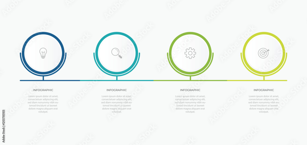 Wall mural vector infographic label design with circle infographic template design and 4-5-6 options or steps. 