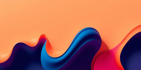 A modern flat 3D abstract wallpaper background featuring high contrast, low-key lighting, and bright vibrant colors.  The design is lively and energetic with deep shadows for a dramatic effect