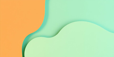 Design a modern flat 3D abstract wallpaper background in warm terracotta and cool teal. Use soft golden hour lighting for contrast, featuring smooth, subtly textured, simple two-dimensional shapes