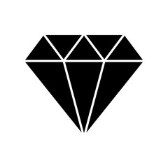 Diamond vector icon, flat design symbol.