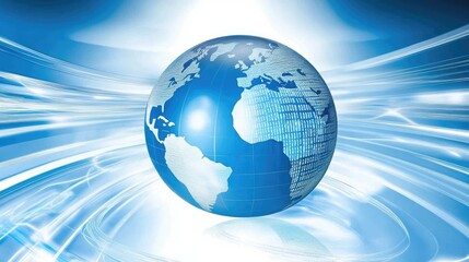 A holographic globe with data streams flowing in and out, representing global augmentation.