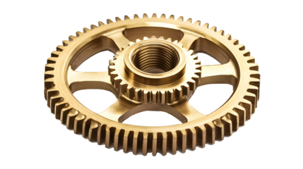 Close-up of gear wheels on a transparent background. isolated background.