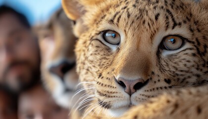 Fototapeta premium Explorers documenting wild species in remote habitats, showcasing the delicate beauty of endangered animals in vivid detail A photographic journey into the heart of untamed wilderness, capturing the