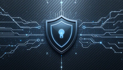 Cyber Security Shield Digital Protection Network Background