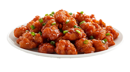General Tso's chicken isolated on a transparent background