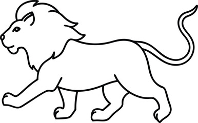 Coloring book a Lion runs faster line art