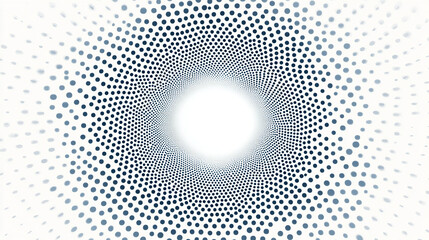 Abstract halftone pattern with varying dot sizes forming a circular design on a white background