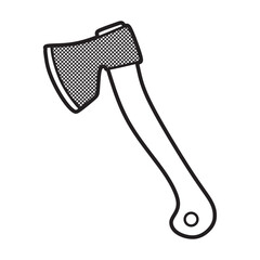 black and white vector, wide wooden axe