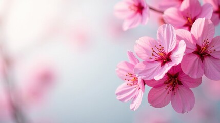 Obraz premium Delicate Pink Blossoms in Soft Light A Close-Up View of Nature's Beauty