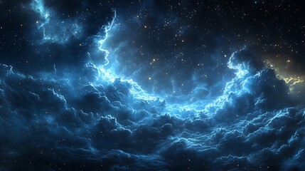 Fototapeta premium Moonlit River Under a Starry Sky