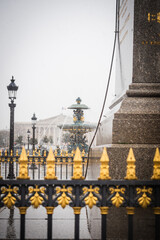 Fountain on Place de la Concorde in operation under the snow - Paris 6