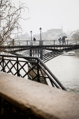 The Institut de France from the Pont des Arts in the snow - Paris 13