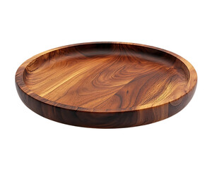 Obraz premium Round Wooden Serving Tray with Natural Grain on Transparent Background