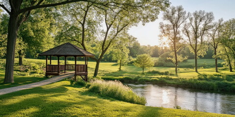 Obraz premium A professional photographer capturing a coupleâ€™s wedding portraits in a serene outdoor location, creativity and emotion in photography