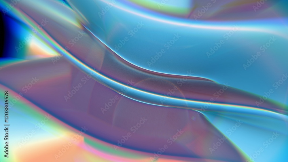 Aufkleber Abstract Fluid Light Refraction with Multicolor Gradient