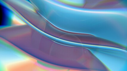 Abstract Fluid Light Refraction with Multicolor Gradient