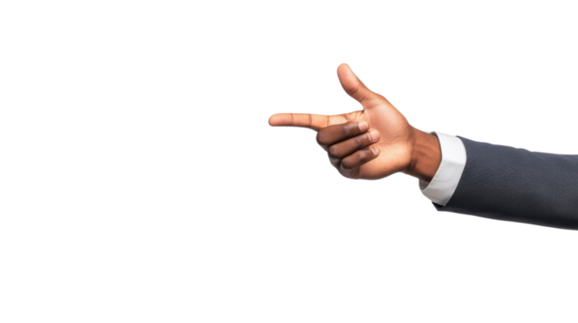 Business Hand Gesture on Transparent Background Professional Context Communication Isolated View Conceptual Imagery