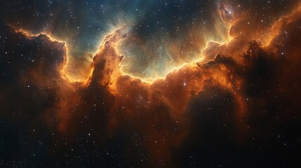 Obraz premium Galactic Wonders Revealing a Stunning Fiery Heart