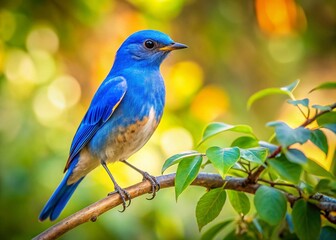 Majestic Bluebird in National Park - Candid Wildlife Photography