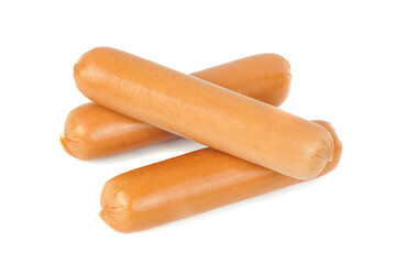 raw sausages isolated on a white background