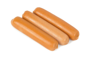 raw sausages isolated on a white background