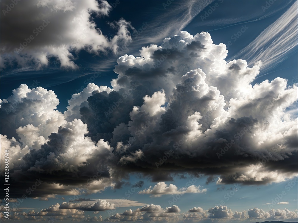 Wall mural blue sky with clouds