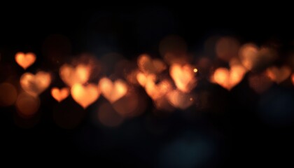 Fototapeta premium Warm Heart-Shaped Lights Abstract Background