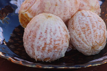 Oranges without peel Close Up, Oranges without skin