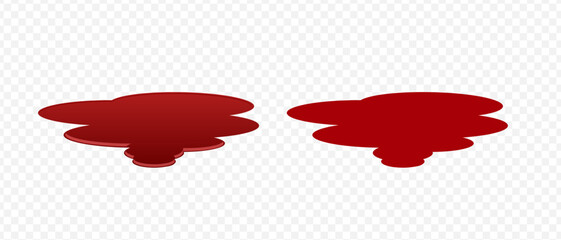 Puddle of blood. Bloodstain on the floor. Puddle of red paint. Human blood. Dripping with blood. Traces of crime