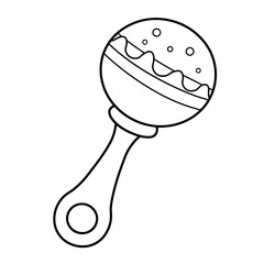 baby rattle coloring  - obrazy, fototapety, plakaty