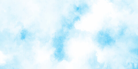 Bright blue cloudy sky vector illustration, gradient light sky blue shades watercolor paper texture vintage grunge, ocean blue splash stroke Light sky blue shades watercolor texture.