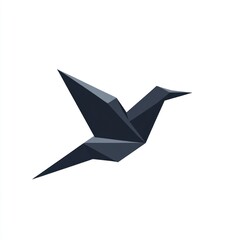 Origami bird design, isolated on white background, vector illustration, possible use in logos or decorations
