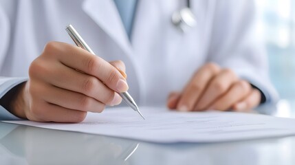 Dentist's Hand Examining Bright White Tooth with Insurance Documents in Background