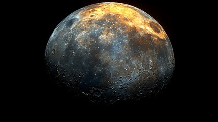 Beautiful Moon in Space Close-Up View