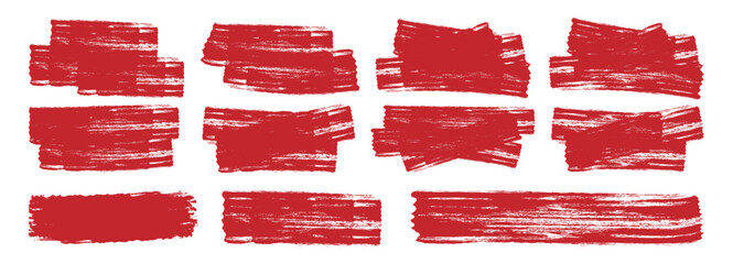 Collection of vector paint bold brush strokes, hand drawn thick grunge lines and rectangle shapes. Brush strokes design. 