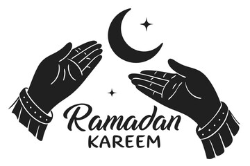 Silhouette of Ramadan Kareem background vector illustration design