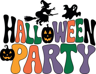 Halloween party T-shirt design, Happy Halloween lettering. Greeting cards, 