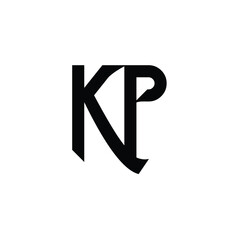 Obraz premium KP monogram logo design letter text name symbol monochrome logotype alphabet character simple logo