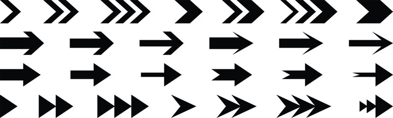 Collection different arrow signs. Black arrows icons. Arrows vector illustration. Modern simple arrows. Cursor. Arrow
