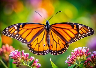 Fototapeta premium Majestic Monarch Butterfly Close-Up with High Depth of Field