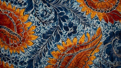 Photo realistic abstract background of batik