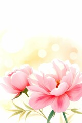 
Beautiful peonies in soft pastel colors on a gentle sunny background. 
