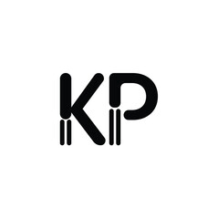 Obraz premium KP monogram logo design letter text name symbol monochrome logotype alphabet character simple logo