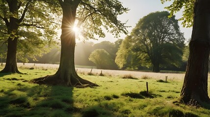 Realistic photo of the countryside on a sunny