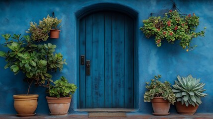 Fototapeta premium Rustic blue door