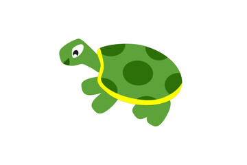 simple vector of cute green turtle animal