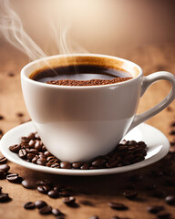 Fototapeta premium premium, AI-image, refreshing, coffee, gif, coffee-lovers, drink, hot, cup, steaming, aroma, cozy, cafe, morning, barista, creamy, stylish, trendy, elegant, inviting, beverage, warm, foam, latte, espr