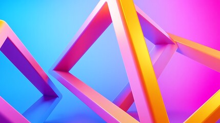 Clean white geometric shapes intersecting in vibrant colors